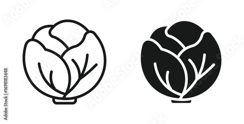 cabbage vegetable icon set, Vector illustration 