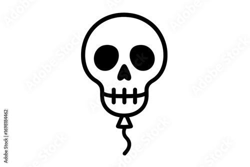 Vector Illustration of Skull Shaped Balloon