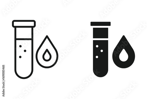 blood test icon vector set , medical test tubes sign