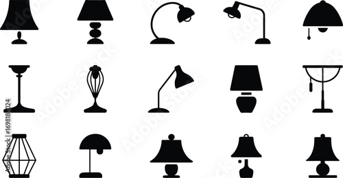 Collection of diverse lamp silhouettes for interior design inspiration