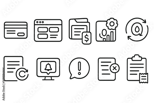 Finance, business line icon set. banking, investment outline icons collection
