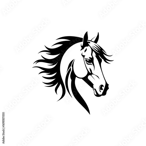 Elegant horse logo icon. Royal stallion symbol design. Vector illustration.
