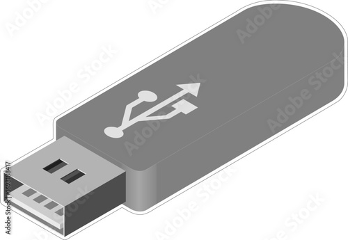 USB Thumb Drive – Data Storage and Portable Memory Device Vector