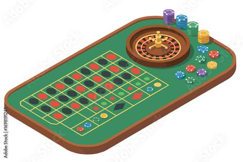 Casino game flat icon set. roulette, poker, dice, cards collection
