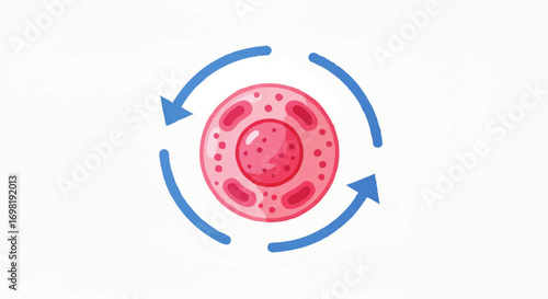Excavator Working in Industrial Landfill with City Skyline Background