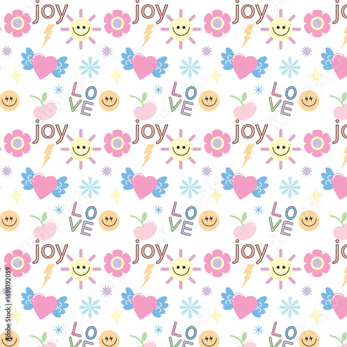 cute seamless background with flowers