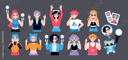 Modern Flat Illustrations for Fandom Community Original Set
