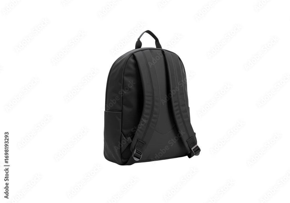 Naklejka premium Black Backpack Stylish and Practical Everyday Carry Bag isolated on transparent background