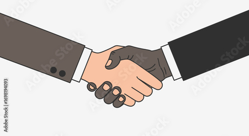 Diverse Handshake Illustration - Agreement or Partnership Concept