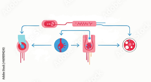Excavator Working in Industrial Landfill with City Skyline Background