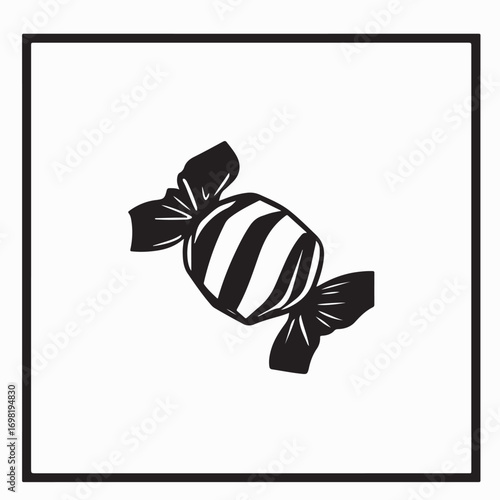 black and white, vector candy hallowen isolated white background