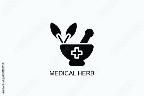 Medical Herb Icon Or Logo Isolated Vector Illustration
