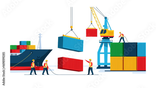 Global Logistics: A vibrant illustration showcasing the dynamic world of international shipping.