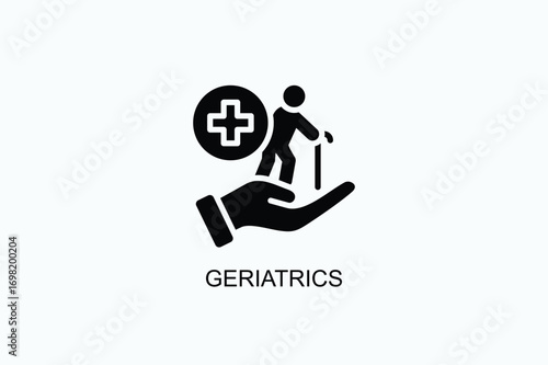 Geriatrics Icon Or Logo Isolated Vector Illustration