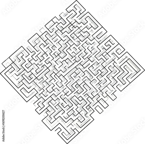 Complex Diamond Maze Vector Illustration