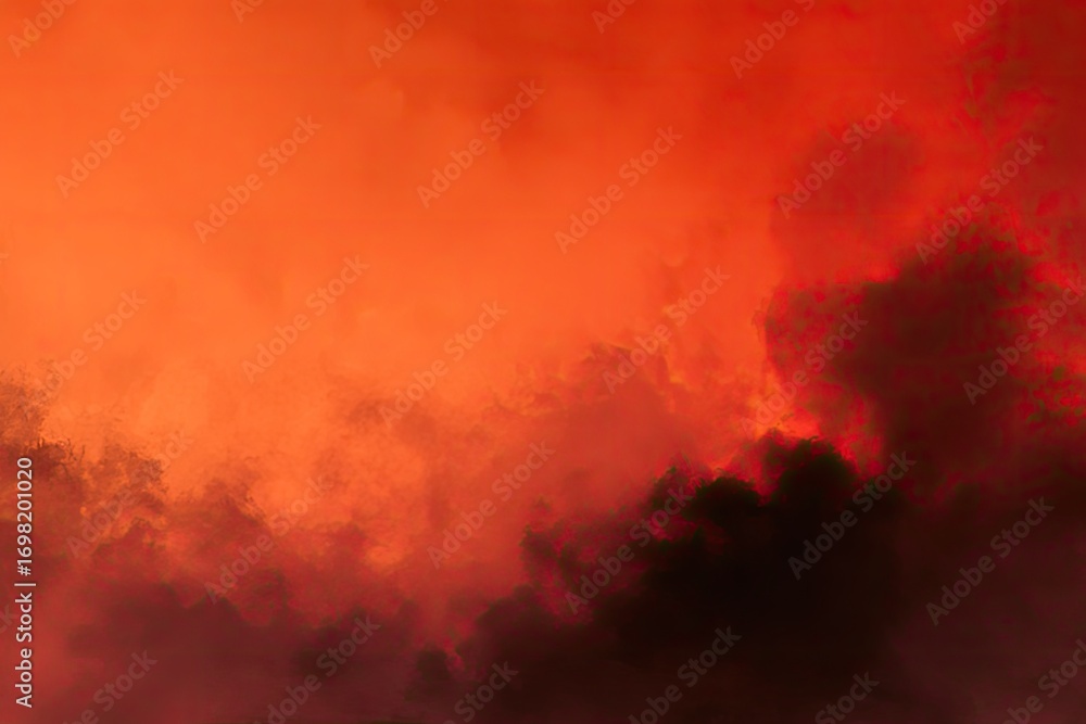 Naklejka premium Dramatic abstract background of fiery red smoke and ash.