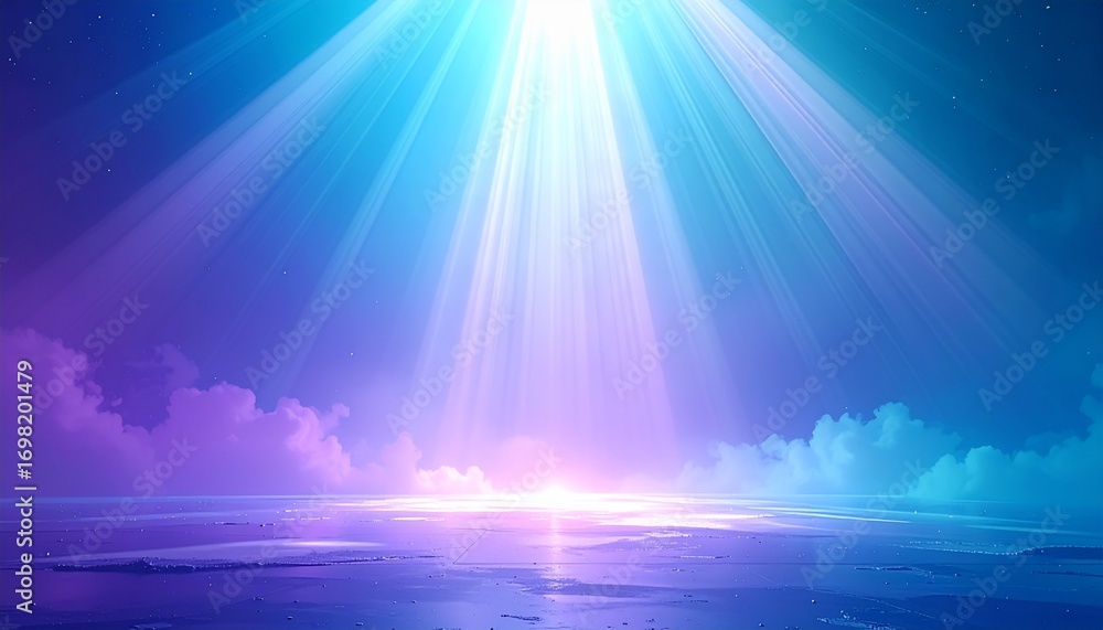 Fototapeta premium Holy Spiritual Banner with White Dove and Radiant Gradient Background