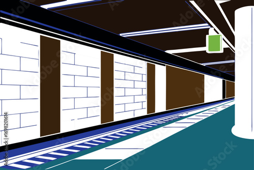 Subway Station Vector Illustration