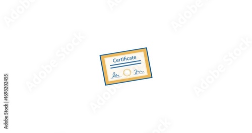 Animated certificate icon representing certificate concept for digital and creative use