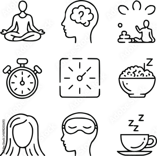 Mental Health & Wellbeing Icons Pack Wellness Activities