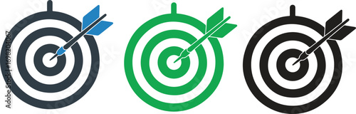 Three targets with arrows hitting the bullseye icon
