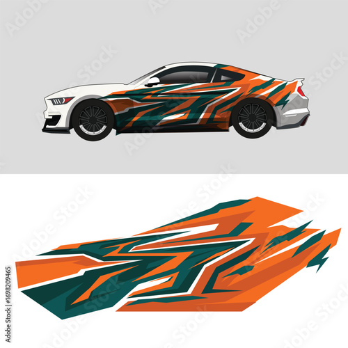 modern design decal lovery sports car body wrap