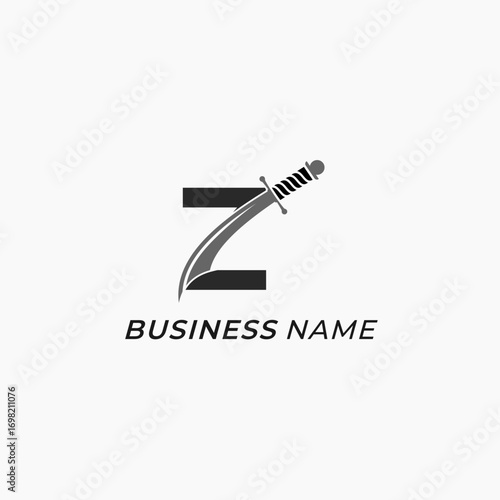 design logo combine letter Z and sword