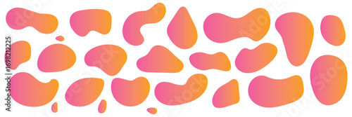 Organic shape round form set. Liquid organic blob