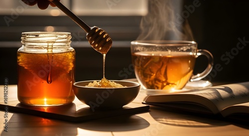 A Relaxing Evening Ritual with Herbal Tea and Honey
