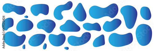 Organic shape round form set. Liquid organic blob