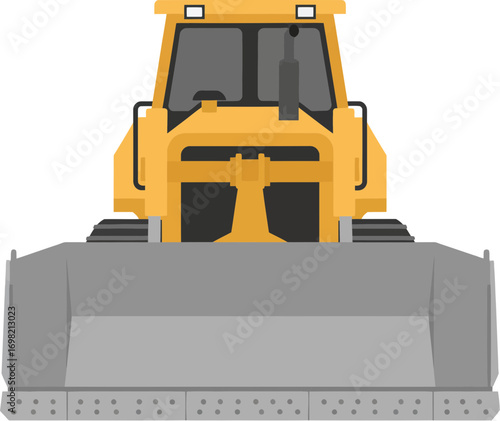 Flat Style Detailed Bulldozer Heavy Equipment Industrial Construction Machine