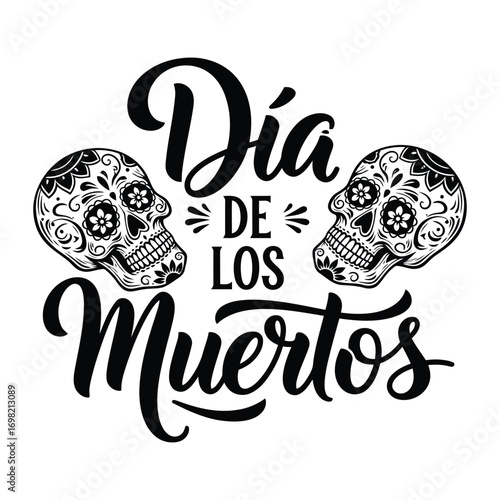 Dia de los muertos ornate skull art celebrating mexican day of the dead traditions vector