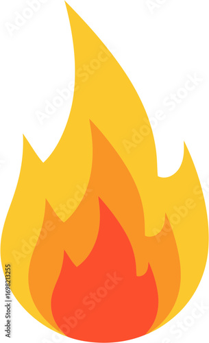 Flat Style Colorful Simple Flame Icon Graphic Symbol Illustration