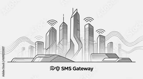 Smart City Connectivity: A futuristic illustration showcasing a cityscape pulsating with wireless data streams, highlighting the interconnectedness of a modern urban environment. 