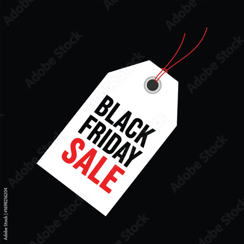Promotional black friday sale tag design announcing deep discounts and savings vector