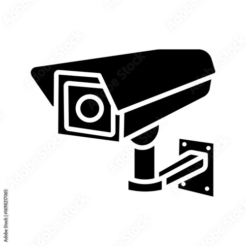  surveillance camera icon white on background