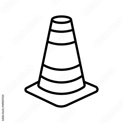  traffic cone icon white on background