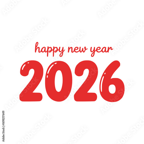 Happy new year 2 0 2 6 vector illustration