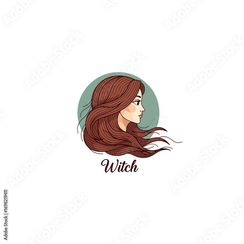 Witch Profile Illustration.