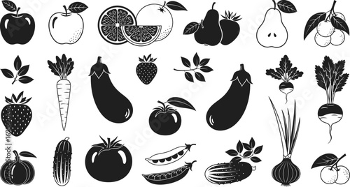 A vibrant collection of fresh fruits and vegetables, showcasing healthy ingredients for cooking and eating.