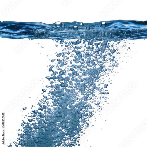  air bubbles under water isolated on white or transparent
