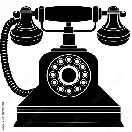 old phone isolated on white background