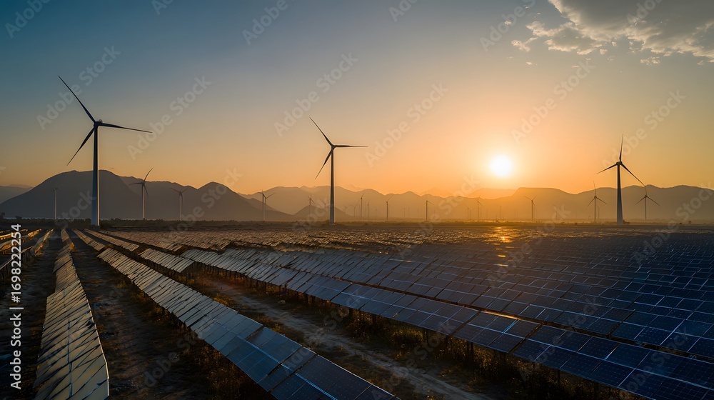 Naklejka premium Clean Power Sunset