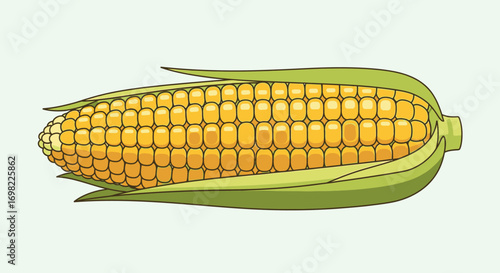 Vibrant Corn on the Cob Illustration Fresh Sweetness