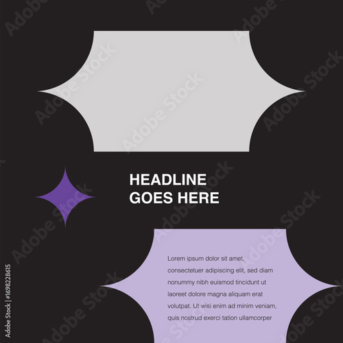 star shape social media template eps