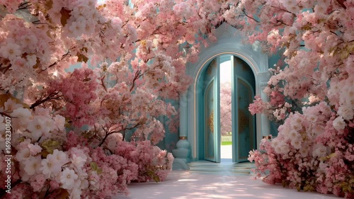 fantastic flower festival, the symbolic gates of Ridvan open amidst the radiant spring flowers