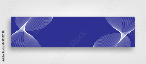 Modern blue LinkedIn banner template with abstract white wavy line pattern design for professional business profile and corporate branding