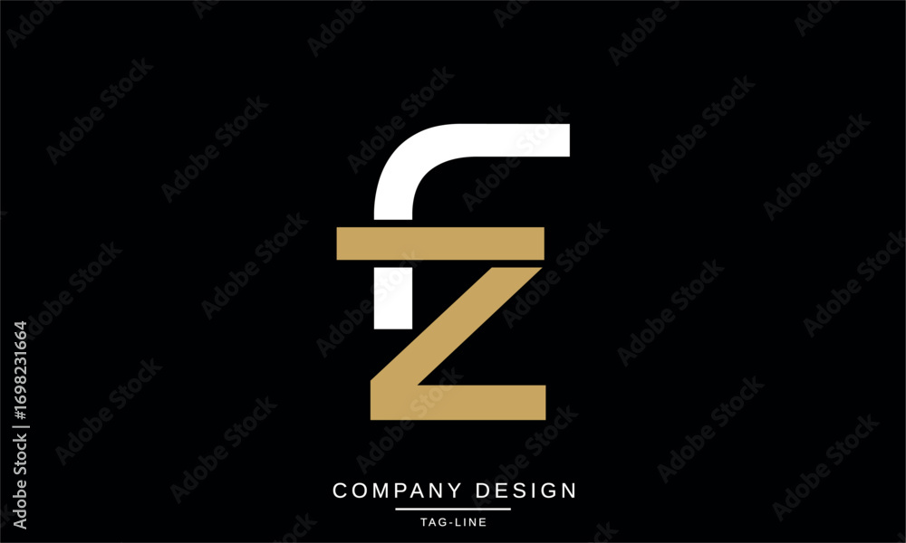 Obraz premium FZ, ZF, F, Z Abstract Letters Logo Monogram design Font Icon Vector