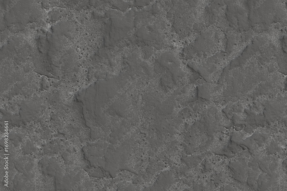Naklejka premium A grayscale close-up reveals a textured surface resembling weathered stone or concrete. Irregular, pitted patterns dominate, suggesting age and erosion.