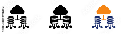 Cloud Computing Icon Collection Glyph & Mixed Style 